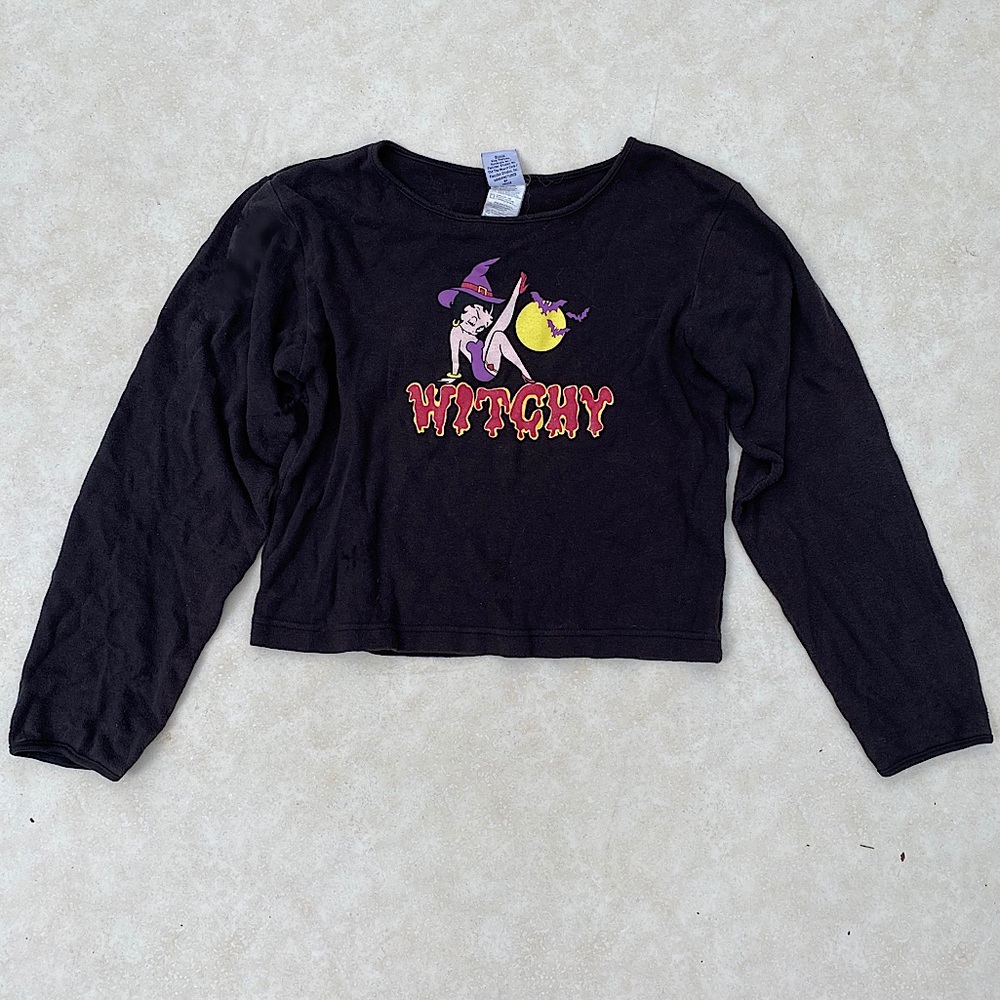 Betty boop witchy long sleeved shirt large vintage